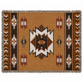 Tapis ethnique géométrique brun beige blanc