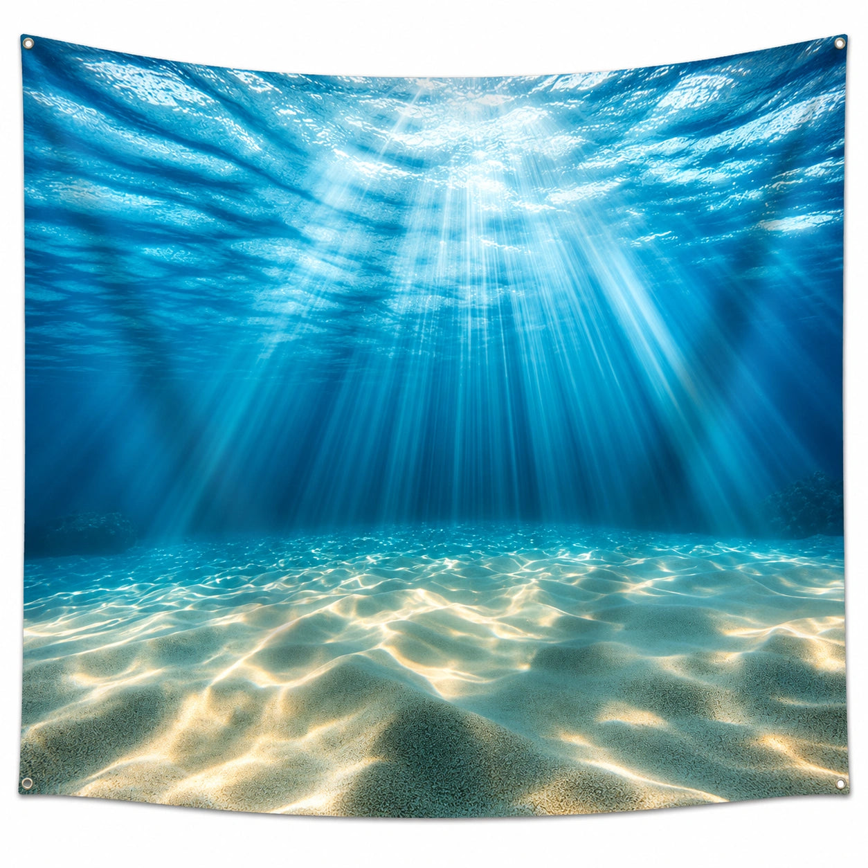 Tenture Murale Océan 150x130 cm Lumière Bleue