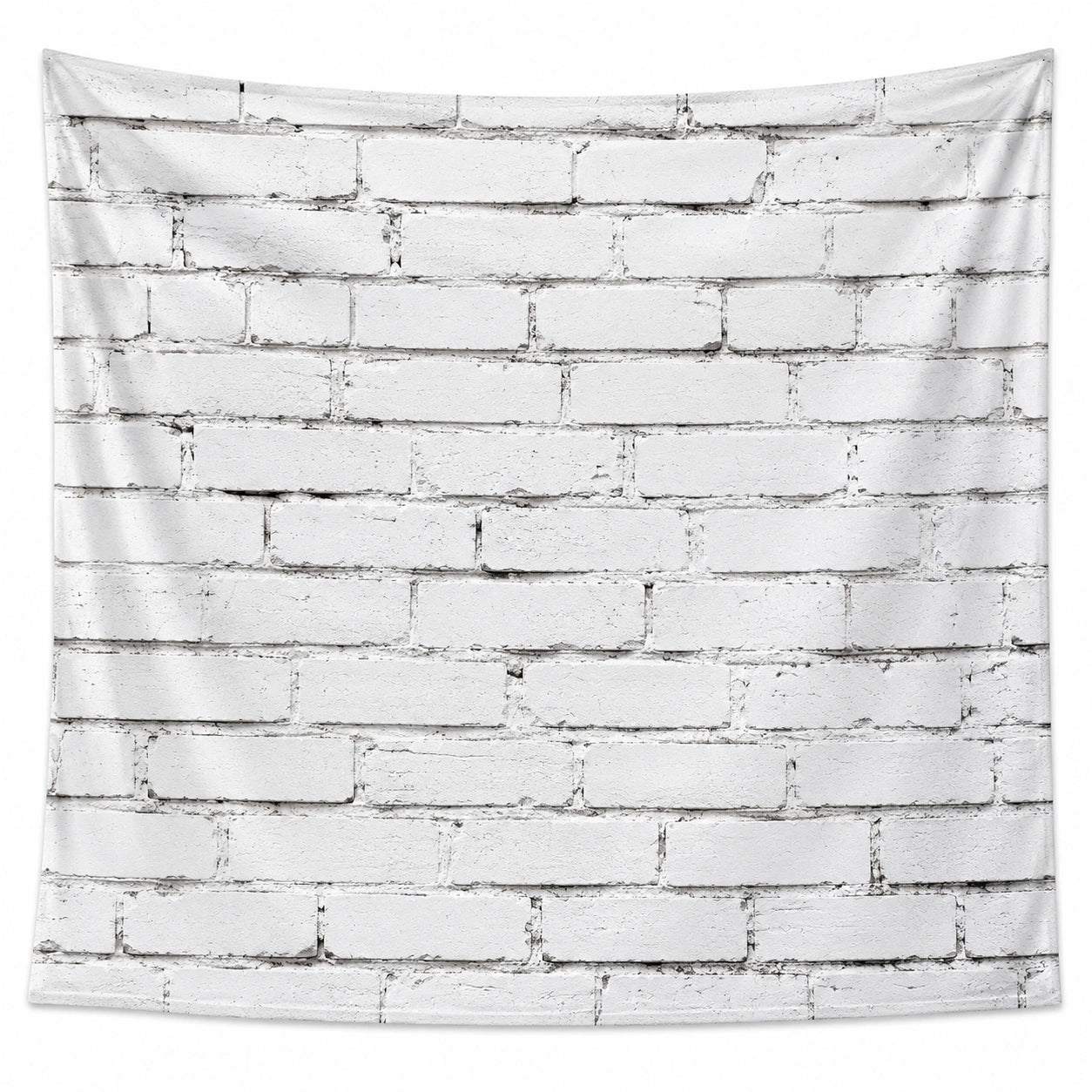 Tapisserie murale motif brique blanche 150x130
