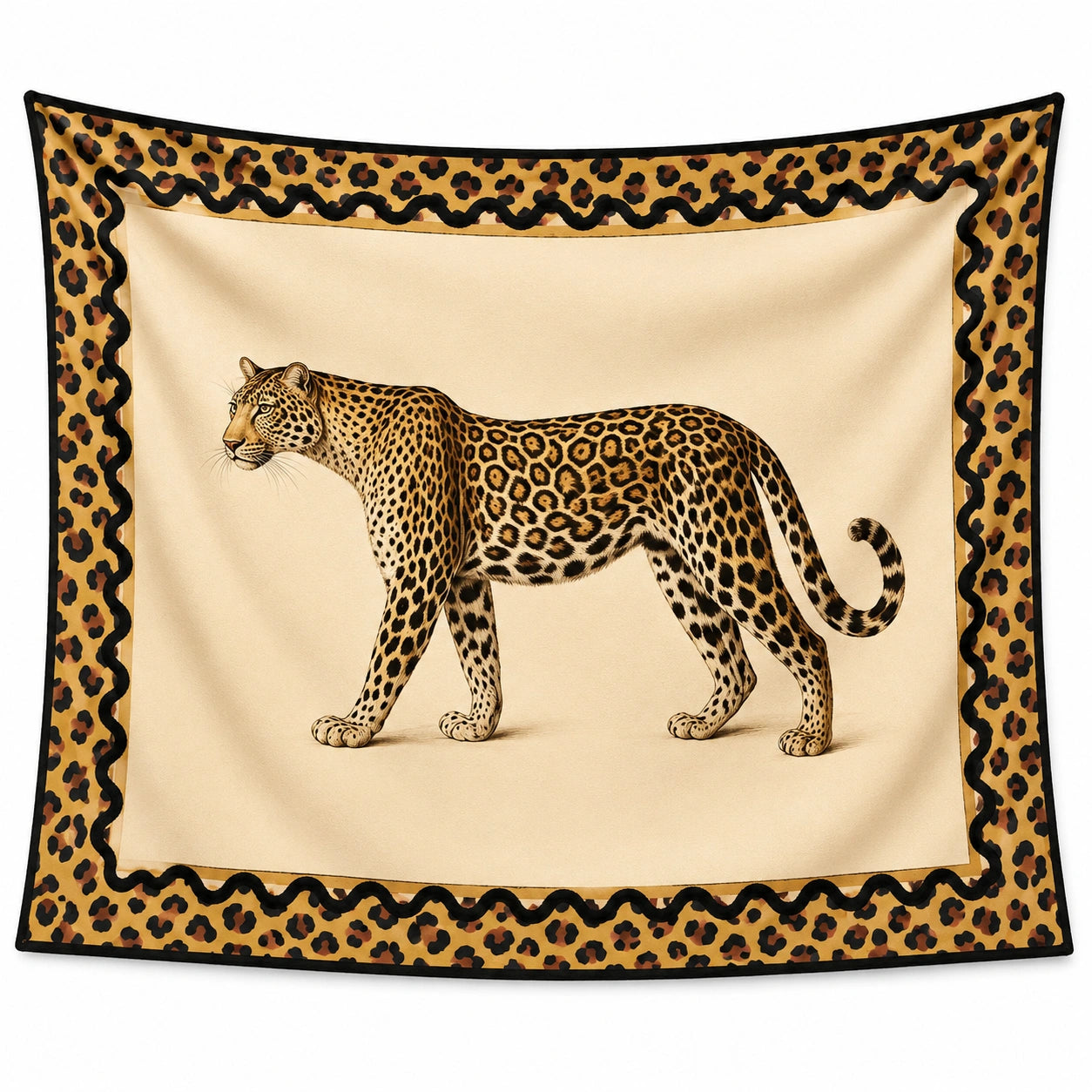 Tenture Murale Léopard Beige et Marron 150x130cm