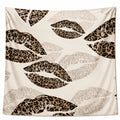 Tapisserie murale avec motif de baisers léopard beige et noir