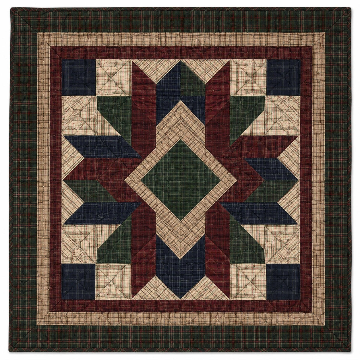 Tapisserie murale patchwork motifs géométriques multicolores 61x61 cm