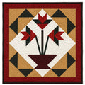 Panneau mural en patchwork géométrique Rouge/Noir/Blanc/Marron