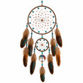Attrape-rêves bohème avec plumes turquoise et arbre de vie
