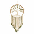 Attrape-rêves macramé arbre de vie beige et vert