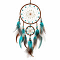 Attrape-rêves mural bohème avec plumes turquoises
