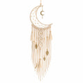 Attrape-rêves macramé lune blanc doré