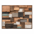 Tableau mural en bois recyclé et ton naturel