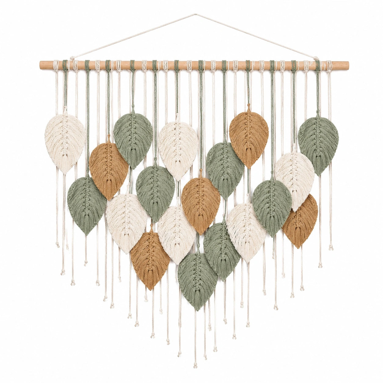 Décoration Murale Bohème en Macramé avec Feuilles Multicolores