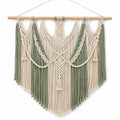 Tenture Murale Bohème en Macramé Beige et Vert