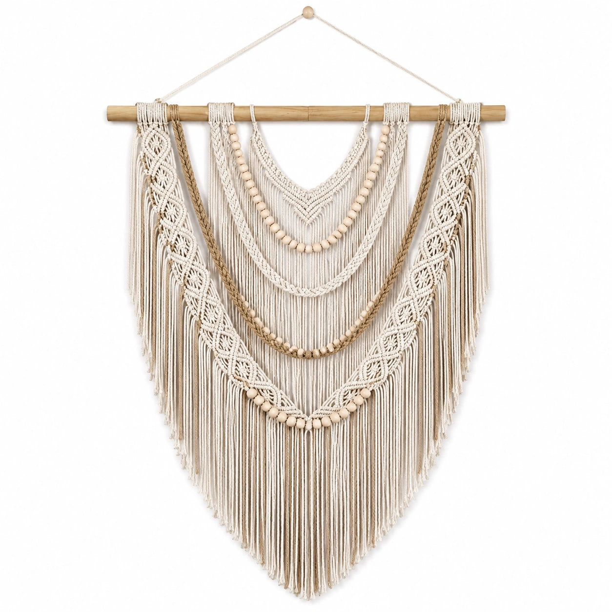 Tenture Murale Macramé Beige Boho Chic