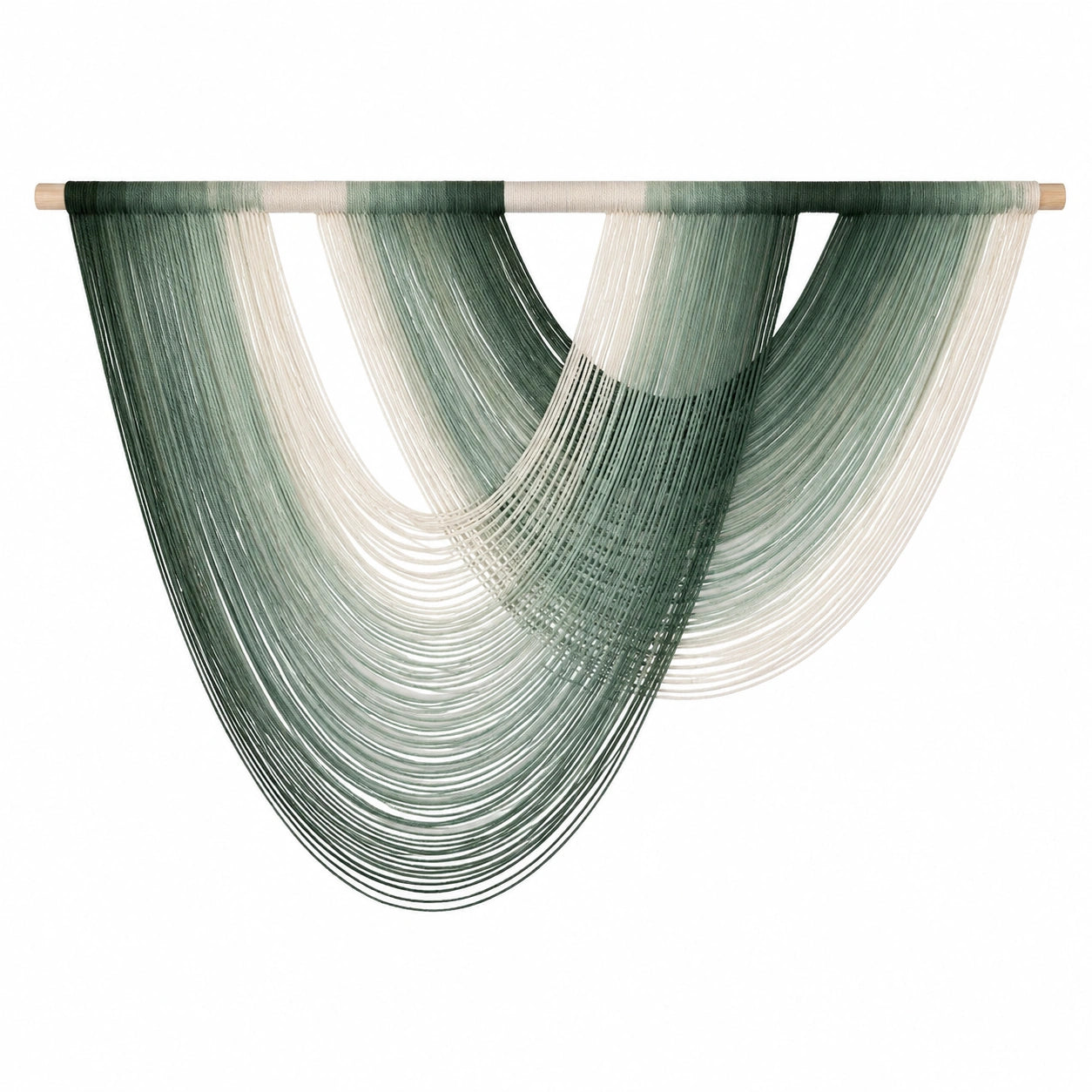 Tenture Murale Tissée Dégradé Vert et Beige