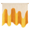 Draperie Murale en Macramé Jaune et Orange Bohème
