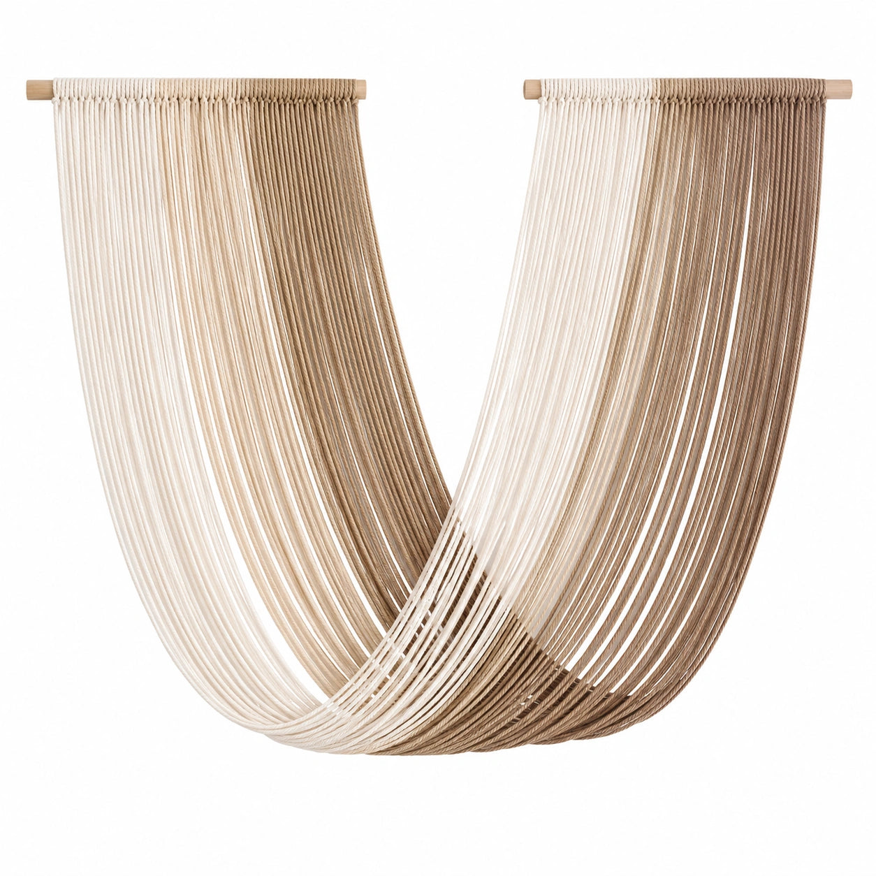 Suspension murale en corde beige minimaliste